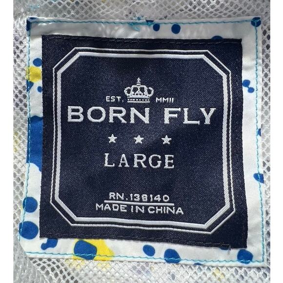 Born Fly Splatter Print Color Block Windbreaker Jacket Size L Retro Streetwear - Picture 3 of 10